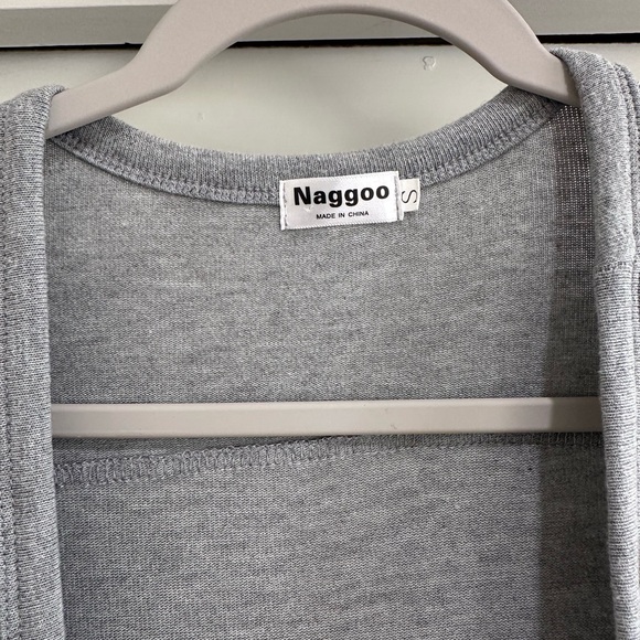 Naggoo Long Button Down High Low Solid Knit Loose Cardigan with Pockets - Picture 4 of 8